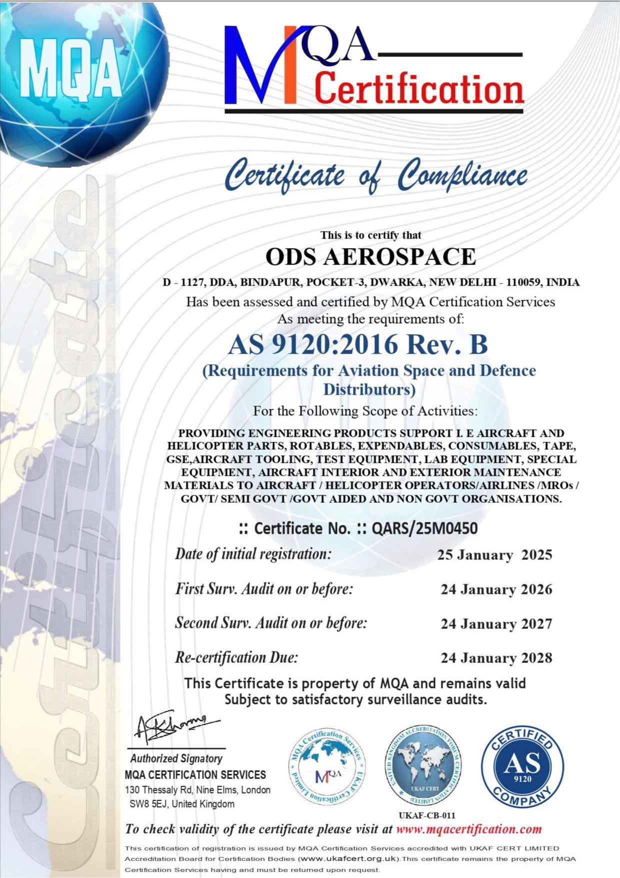 AS 9120 Certification