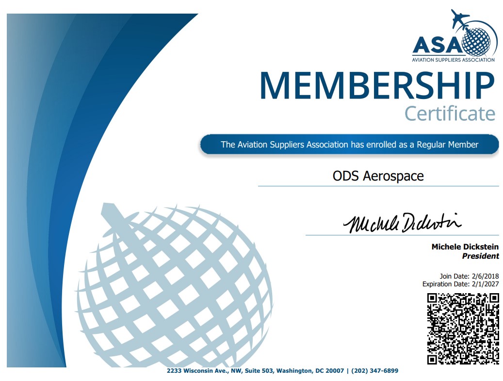 ASA Certification ODS Aerospace