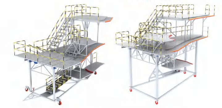 Left and right double decker machine head dock